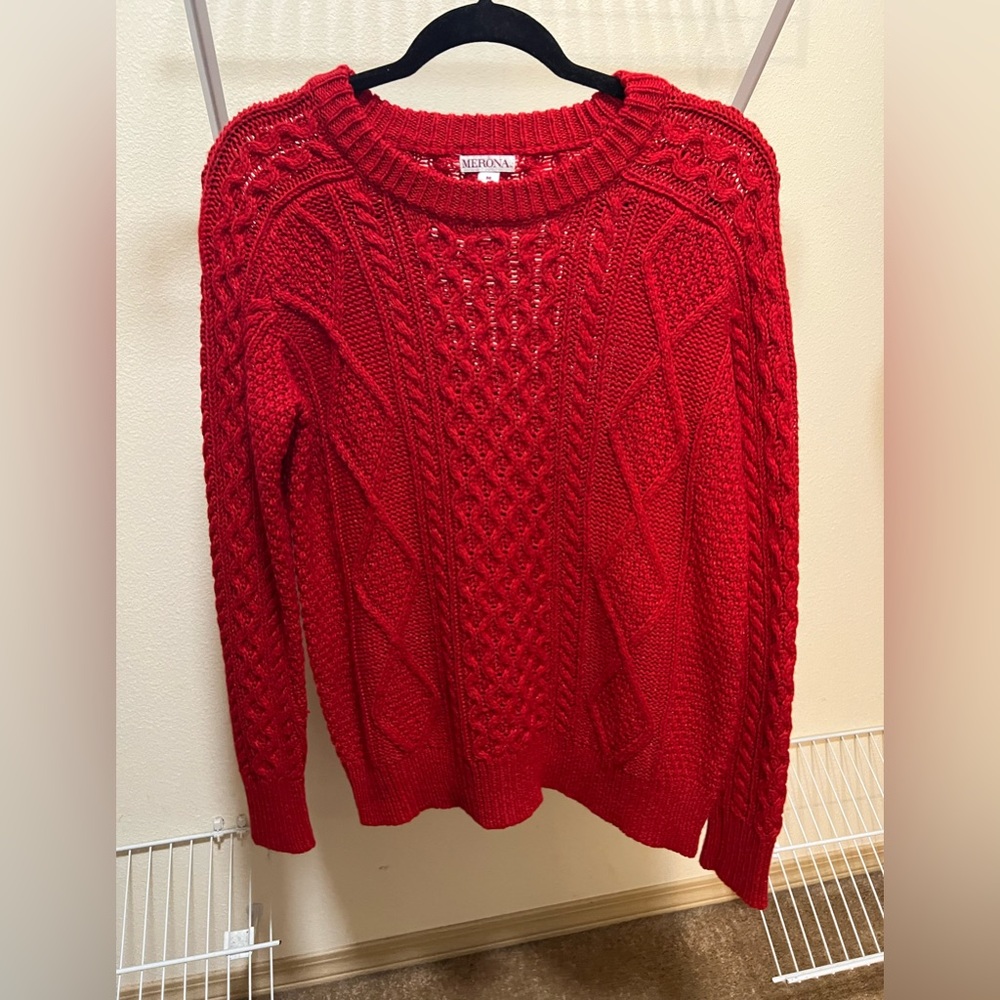 Red thick sweater